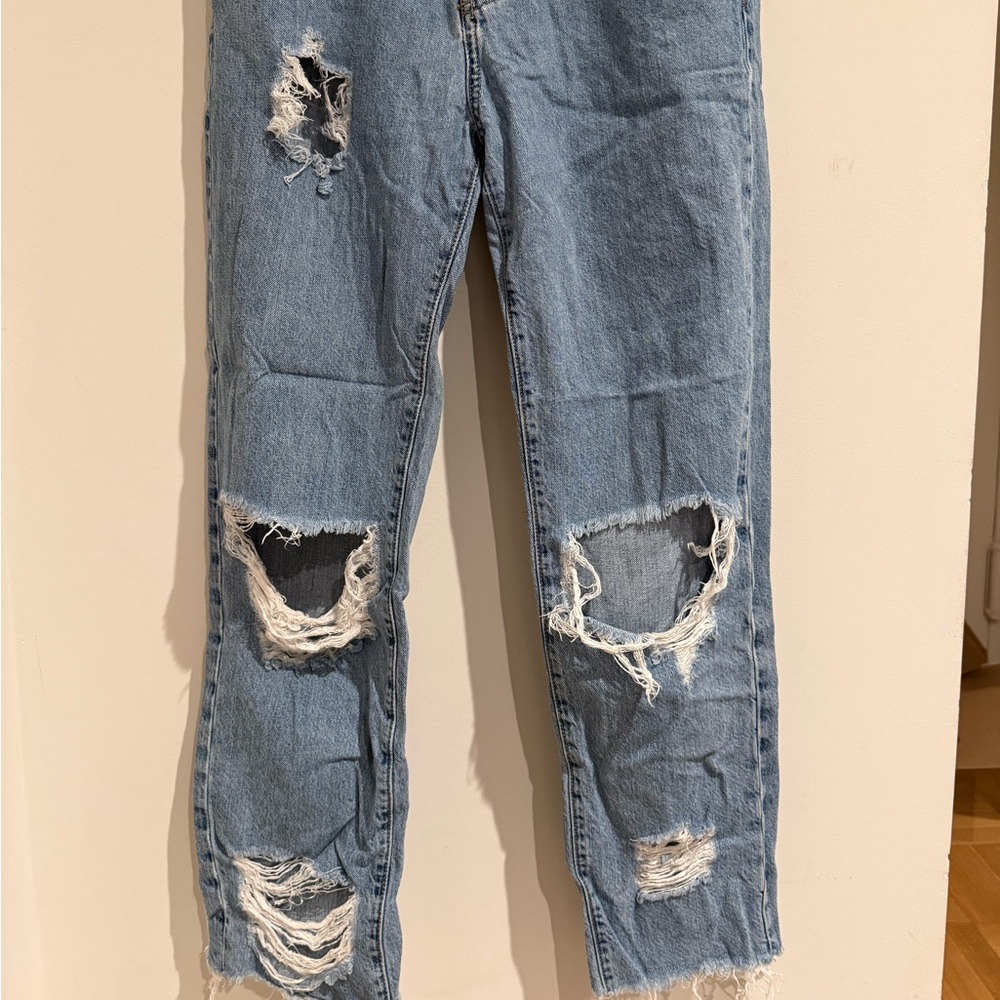 Current/Elliott Original Straight Ripped Jeans - Picture 2 of 8